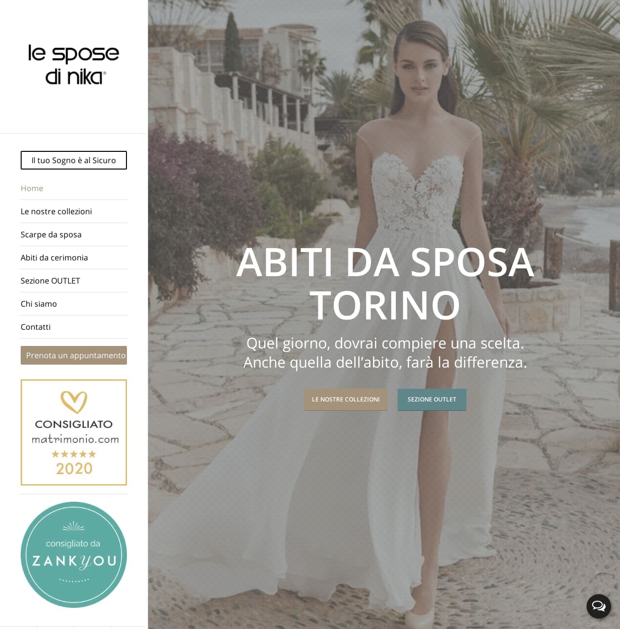 Logo e colori rifatti, collezioni navigabili e appuntamento prenotabile online. Il sito comincia a somigliare all'atelier.
