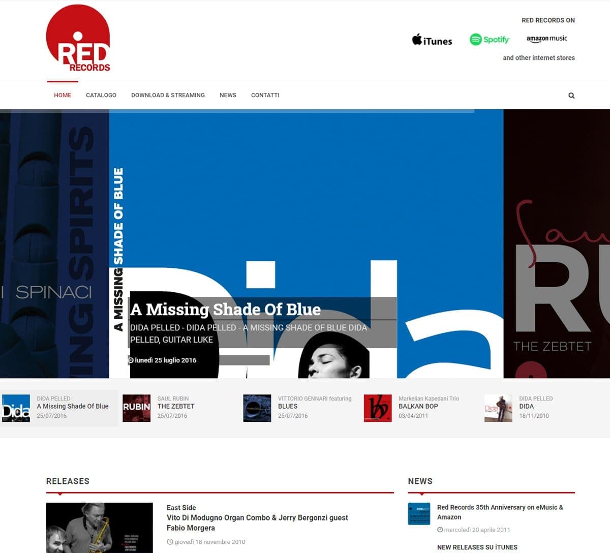 The previous site: a handful of institutional pages, links that ended in errors, and no way to buy a record.