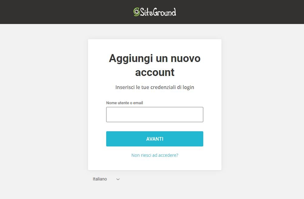 Pagina Login Siteground