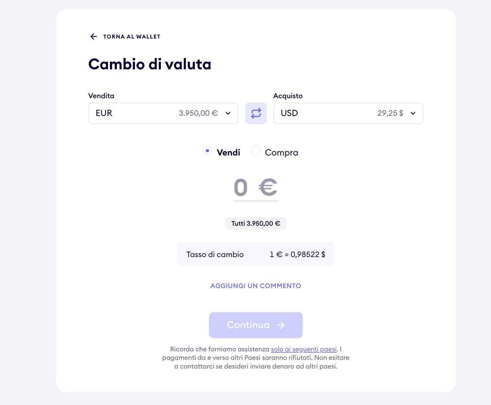 Cambio Valute Finom Grazie alla funzionalità di cambio valuta, potrai convertire gli importi in valute diverse in base all'andamento del mercato.